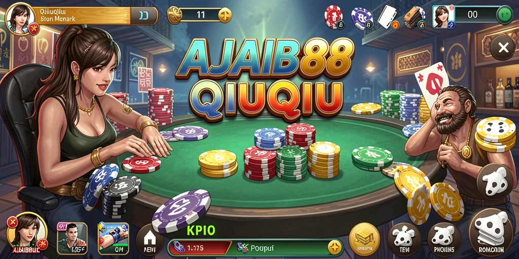 Tampilan gameplay AJAIB88 dengan keseruan bermain QiuQiu.