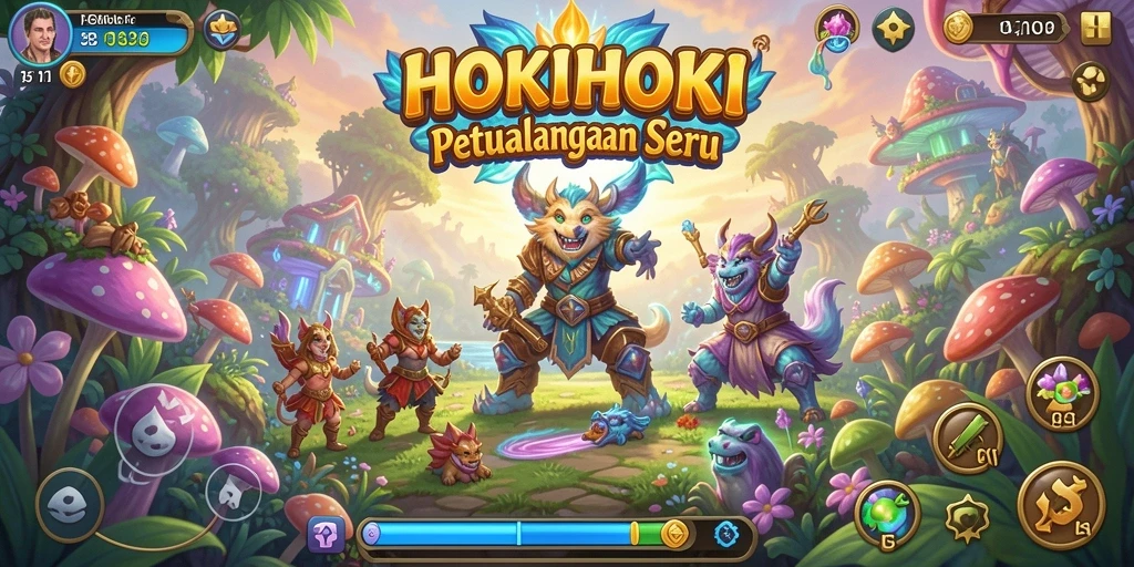 Skrinsut gameplay HOKIHOKI menampilkan petualangan mendebarkan di dunia fantasi.