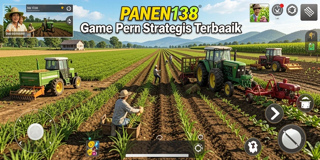 Tampilan gameplay seru dalam PANEN138 dengan pertanian yang subur.