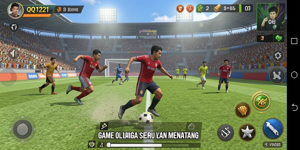 Gameplay seru dengan karakter dan lapangan yang mendetail.