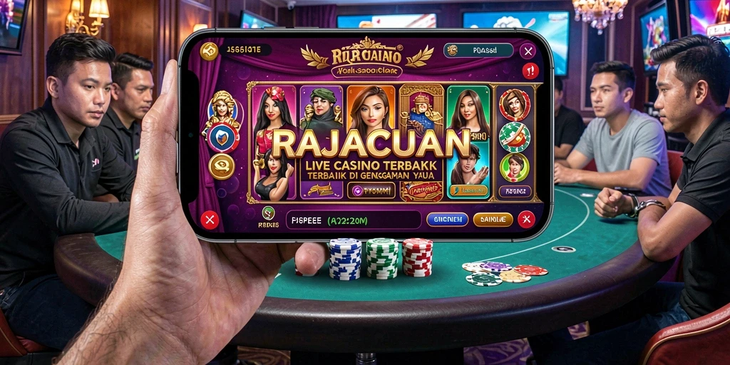 Tampilan gameplay Live Casino yang realistis dan mendebarkan di RAJACUAN.