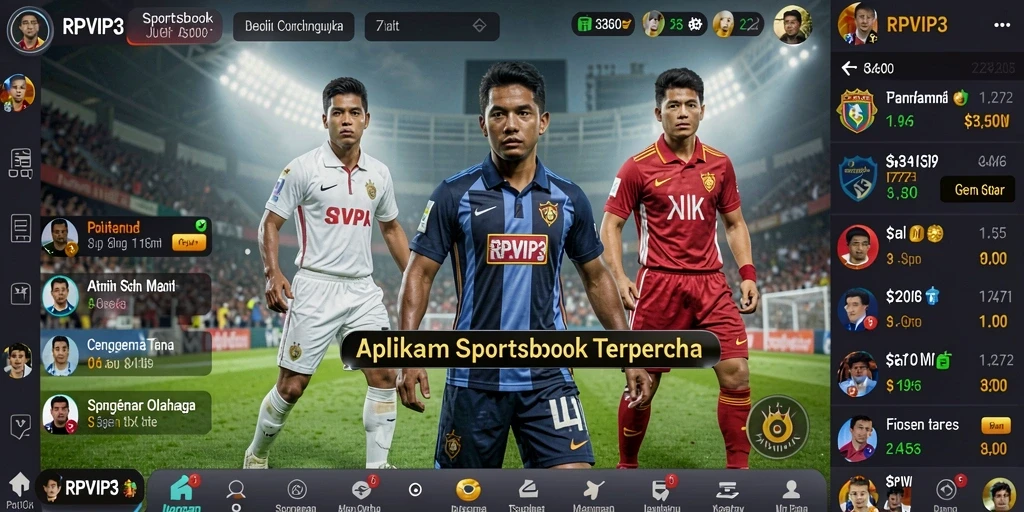 Tampilan interface RPVIP3 yang menarik dengan fitur taruhan olahraga.