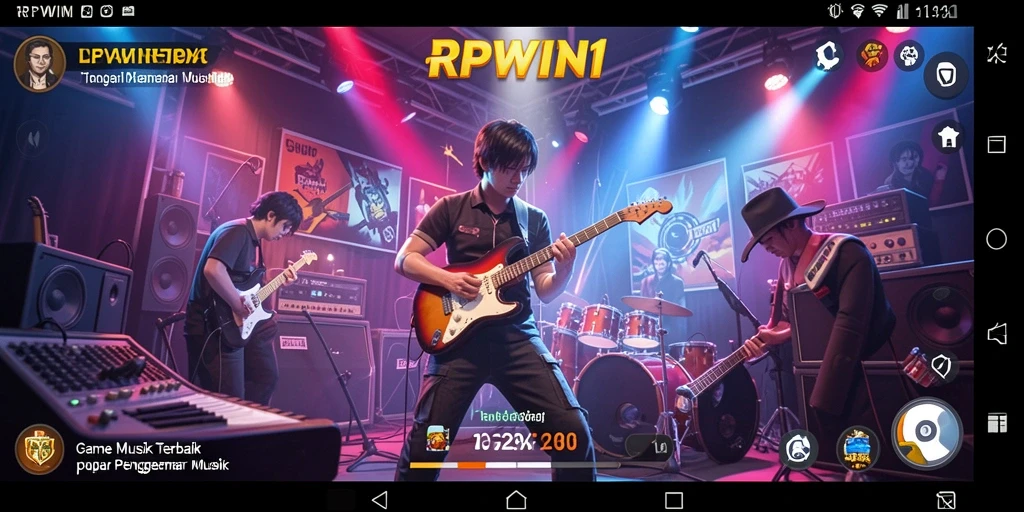 Tampilan gameplay RPWIN1 yang interaktif dan menarik dalam bermain musik.