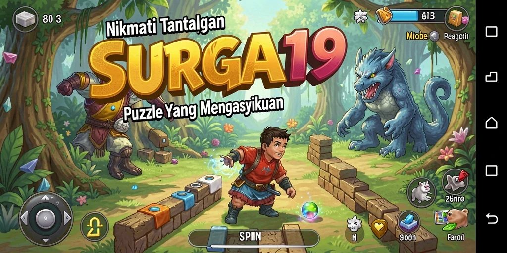 Screenshot gameplay SURGA19 yang menampilkan tantangan puzzle yang menarik.