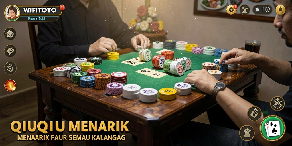 Screenshot gameplay WIFITOTO dengan tampilan kartu QiuQiu.